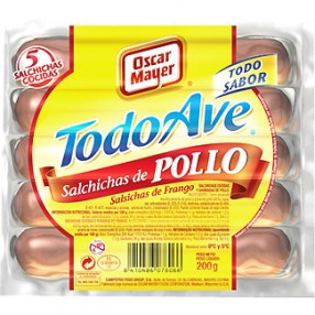 Salchichas de pollo TODO AVE OSCAR MAYER envase 200 grs